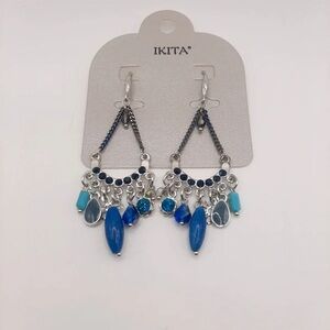 Blue and Silver Dangle Earrings